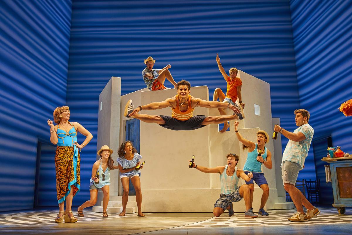 Damien Buhagiar as Pepper (centre) with the cast of MAMMA MIA! 