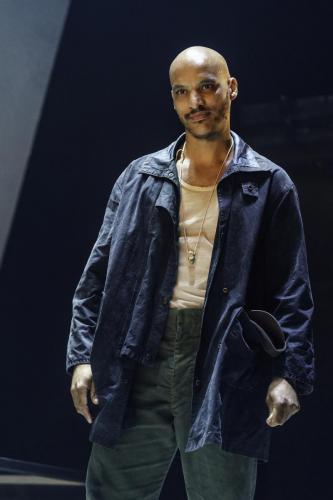 Jake Fairbrother (The Stranger) in The Lady from the Sea at the Donmar Warehouse directed by Kwame Kwei-Armah designed by Tom Scutt. Photo by Manuel Harlan 2