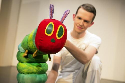 The Very Hungry Caterpillar (Adam Ryan) in The Very Hungry Caterpillar Show. Photo Credit Pamela Raith Photography